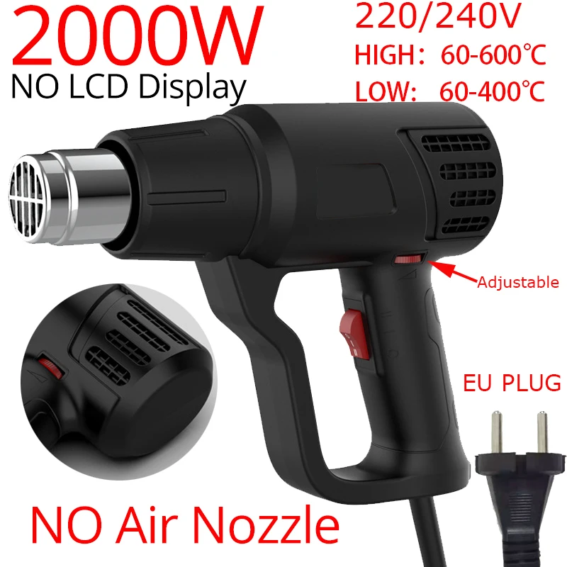 2000W LCD/NO LCD Heat Gun Variable Temperature Advanced Electric Hot Air Gun Power Tool Hair dryer for soldering Thermoregulator electric screwdriver kit Power Tools