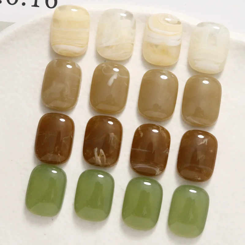 

Оптовая продажа 100 шт./лот разноцветные геометрические прямоугольные формы кабошоновые бусины с плоской задней стороной diy ювелирные изделия серьги/аксессуары для волос