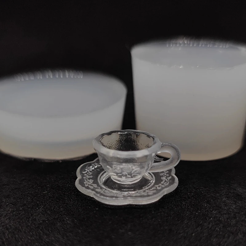 1Pc/1Set Dollhouse Miniature Tea Cup/Packaging Box Silicone Mold UV Epoxy Turnover Mold Doll Accessories Toy Scene Decoration