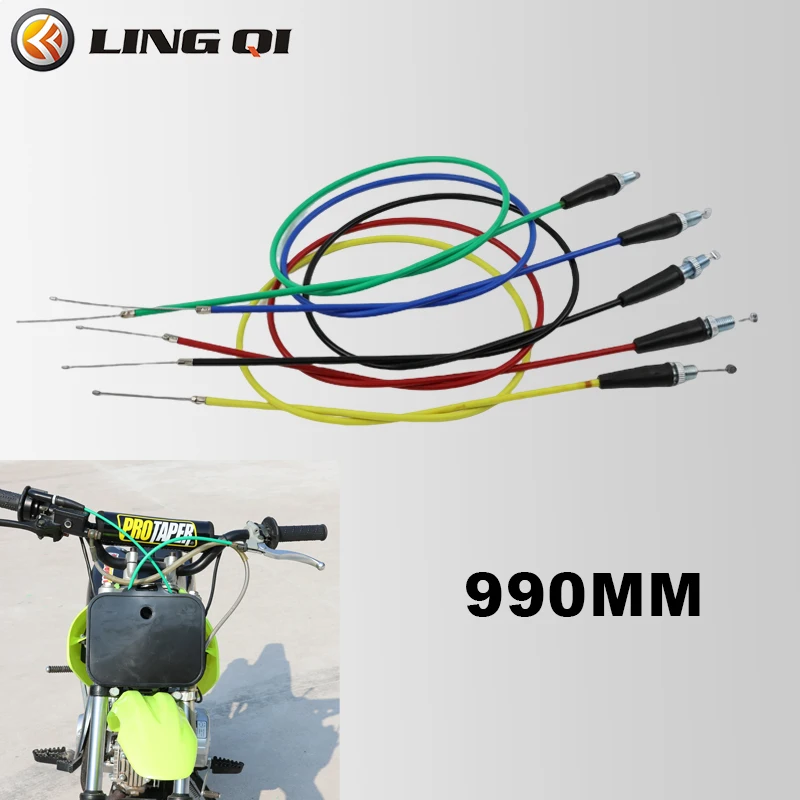 

LING QI Motorcycle Throttle Cable 950mm 990mm For Dirt Pit Bike Motocross XR50 CRF50 CRF70 KLX 110 125 SSR TTR Horizontal Engine