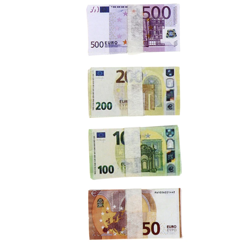 20Pcs/Set 1/12 Mini Dollars Dollhouse Pocket Euro Simulation Toy Banknote Miniature Accessories