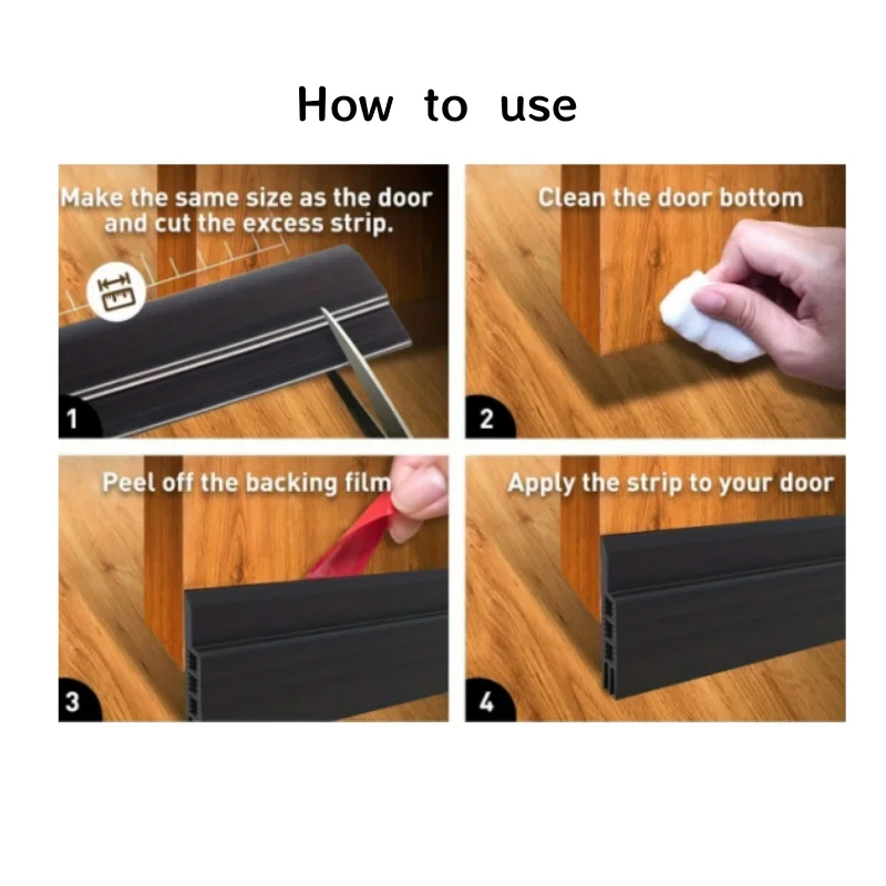 1pc 1m Weatherproof Door Draft Stopper with Strong Adhesive