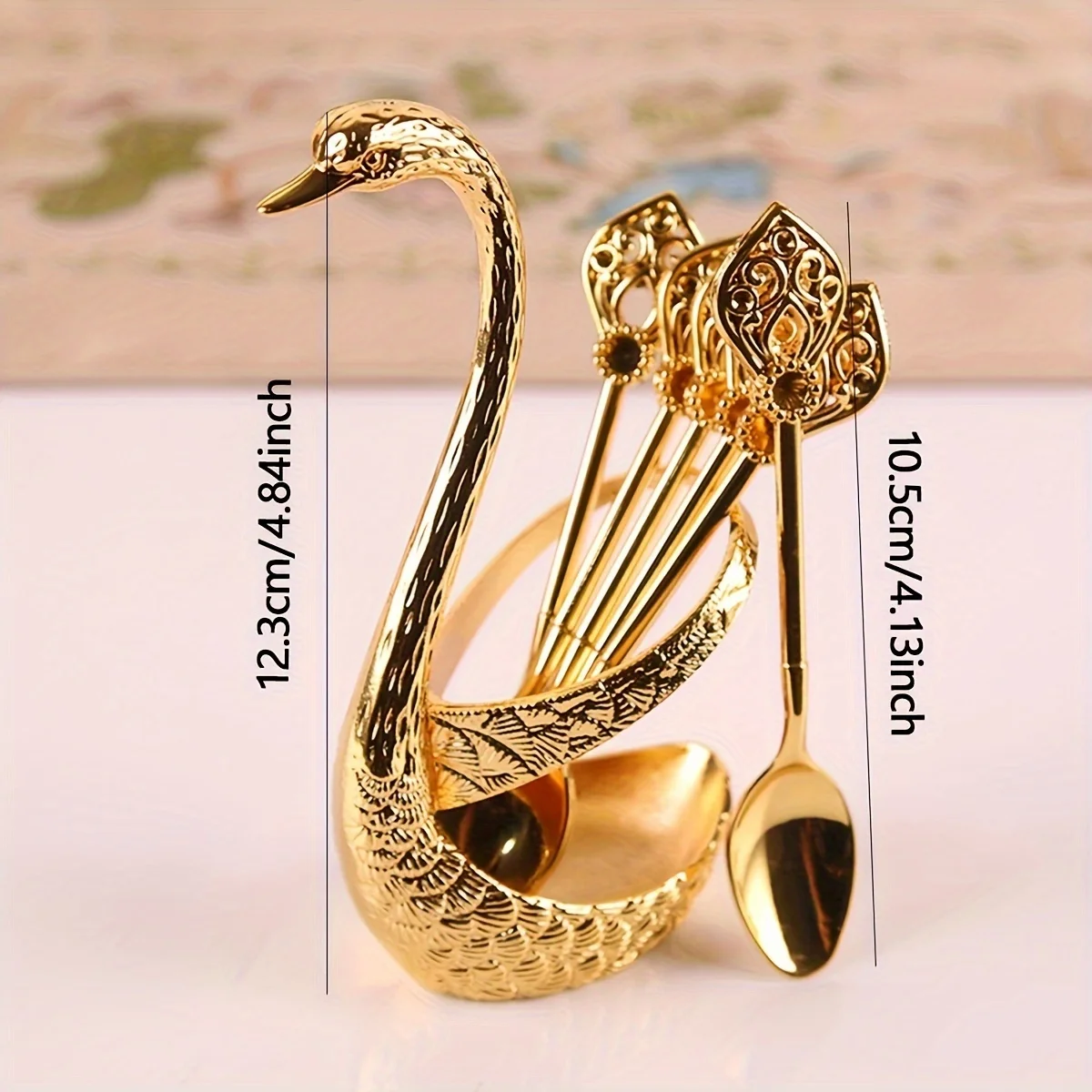 Swan Fruit Forks Set With Holder