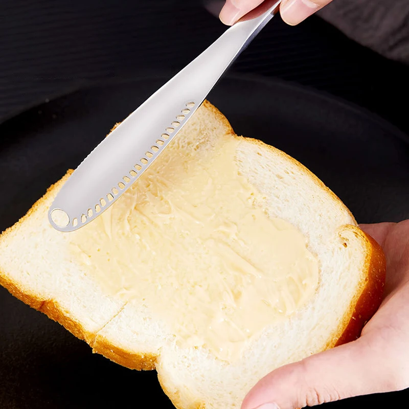 2024 New 3 in 1 Stainless Steel Butter Knife Cheese Dessert Jam Spreaders Cream Scraper Bread Splitter Butter Spreader