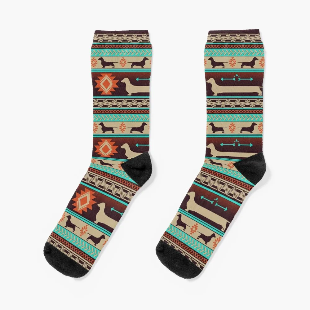 Boho dogs | Smooth dachshund sunset Socks compression stockings Women valentine gift ideas Boy Socks Women's