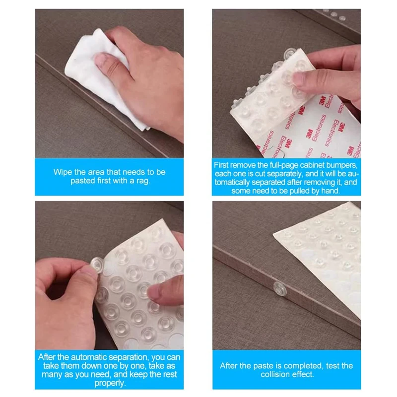 Self-Adhesive Clear Rubber Feet Bumpons Noise Dampening er Pads Drawers Picture Frames Cupboard Door Stop Bumpers 100Pcs rubber furniture pads