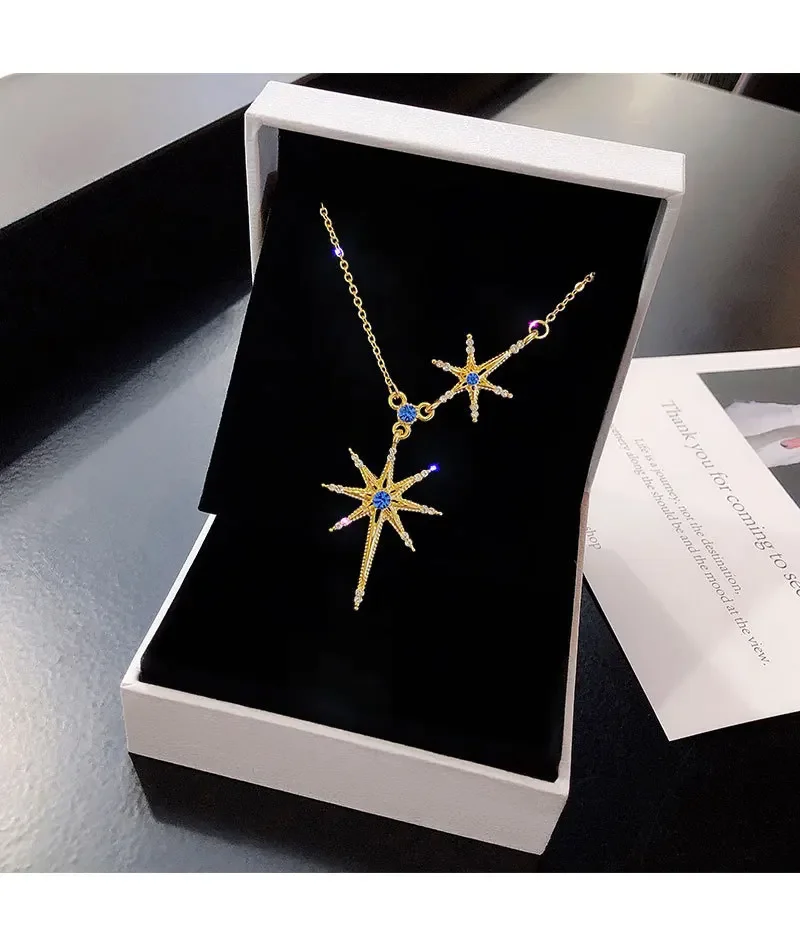 

Korean Version of Fashion Popular Personality Inlaid Octagonal Geometric Short Collarbone Necklace