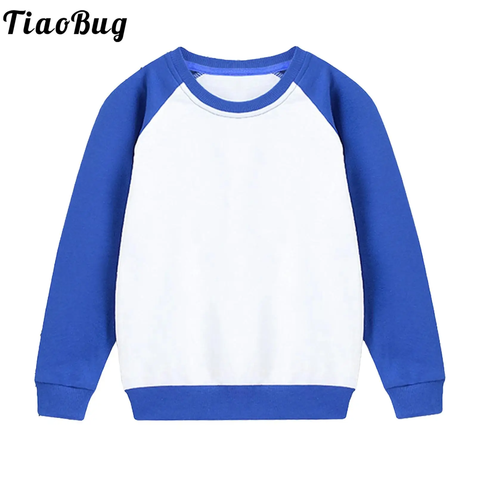 

Autumn Kids Boys Girls Fashion Color Block Sweatshirt Unisex Children Casual Round Neckline Long Sleeve Pullover Tops Homewear