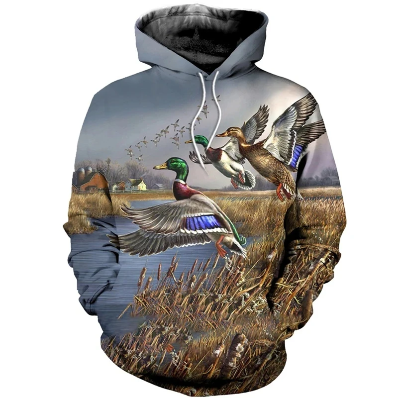 thumbnail image 1 of Sudadera con capucha unisex con estampado 3D de caza de patos, hermosa sudadera para hombre, chándal informal, sudadera, sudaderas y2k, ropa para hombre, 1 of 5