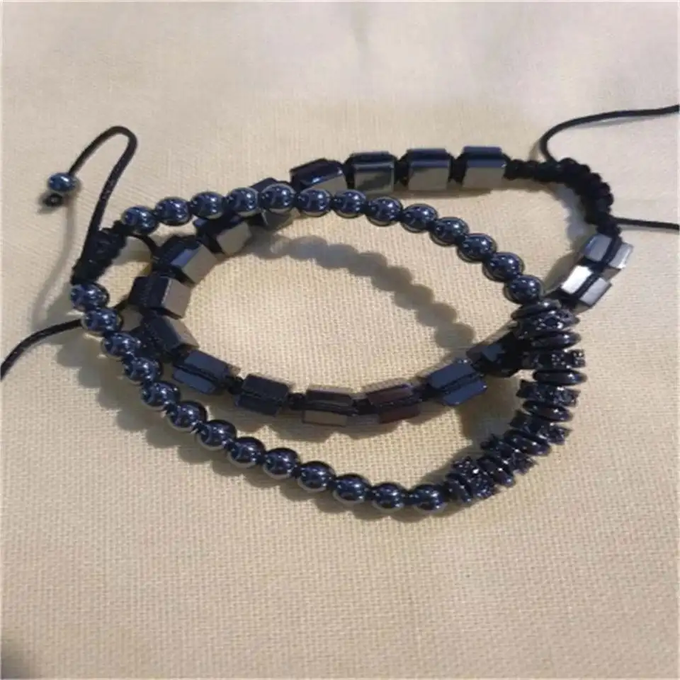 BRACCIALI UOMO IN ELASTICO CON PIETRE E EMATITE 6MM. ,BRACCIALI PER - Foto 3