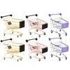 6 Pcs Shopping Cart Mini for Kids Carts Groceries Toddlers Desktop Makeup Sponge Holder Grocery Toys 1-3 Child 2