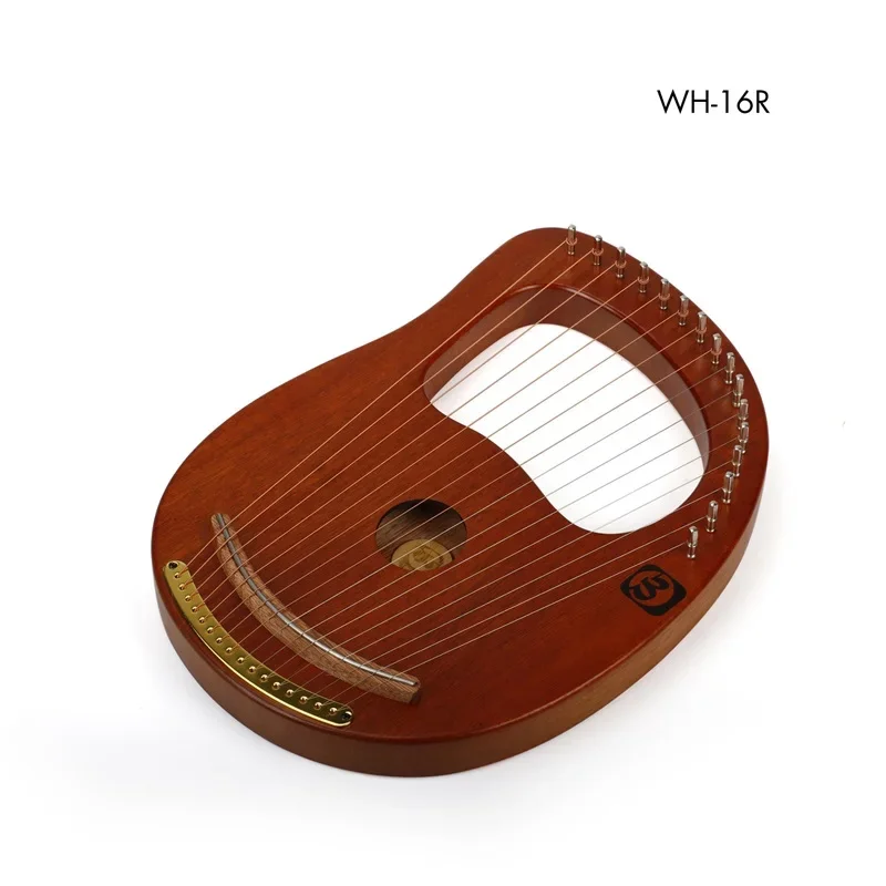 Single Board 16-String Wooden Lyre Harp Metal Strings Portable Solid Wood Stringed Instruments For Beginners Music Lovers