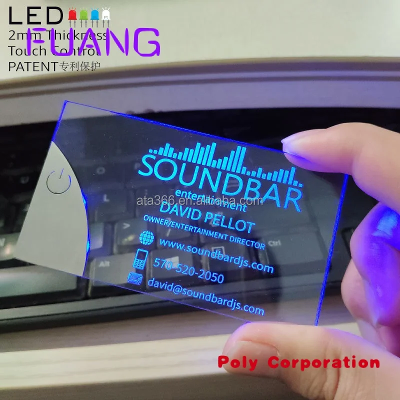 

Custom 7 Unique Glow Invitations LED Business Card Luxury Design Business Cards Custom Holographic Glowing Light NFC Business C