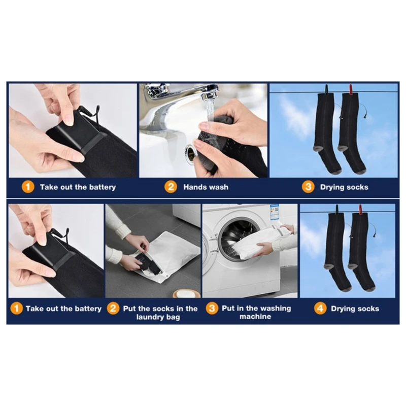 Electric USB Winter Warm Heated Socks Foot Warmer with 3 Levels Temperature Adjustment for Women Men Outdoor Sports