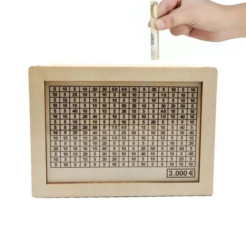 

Money Saving Jar Wooden Money Bills Coin Bank DIY Banknote Money Bank Ornaments Saving Money Box For New Year's Money Collection