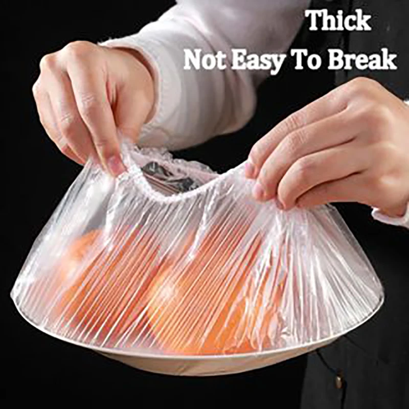 Disposable Food Cover Plastic Wrap Elastic Food Lids Bowls Caps Storage Kitchen Fresh Keeping Saver Bag 50/100Pcs disposable food cover