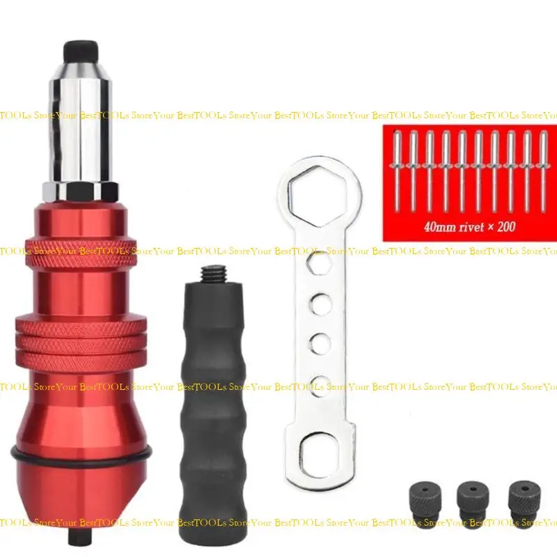 U13A -Niet -Adapter Praktische Elektromotion Nusspistole Riveting -Werkzeugeinsatz -Nuss -Nuss -Bohrer -Adapter für – Detail 10