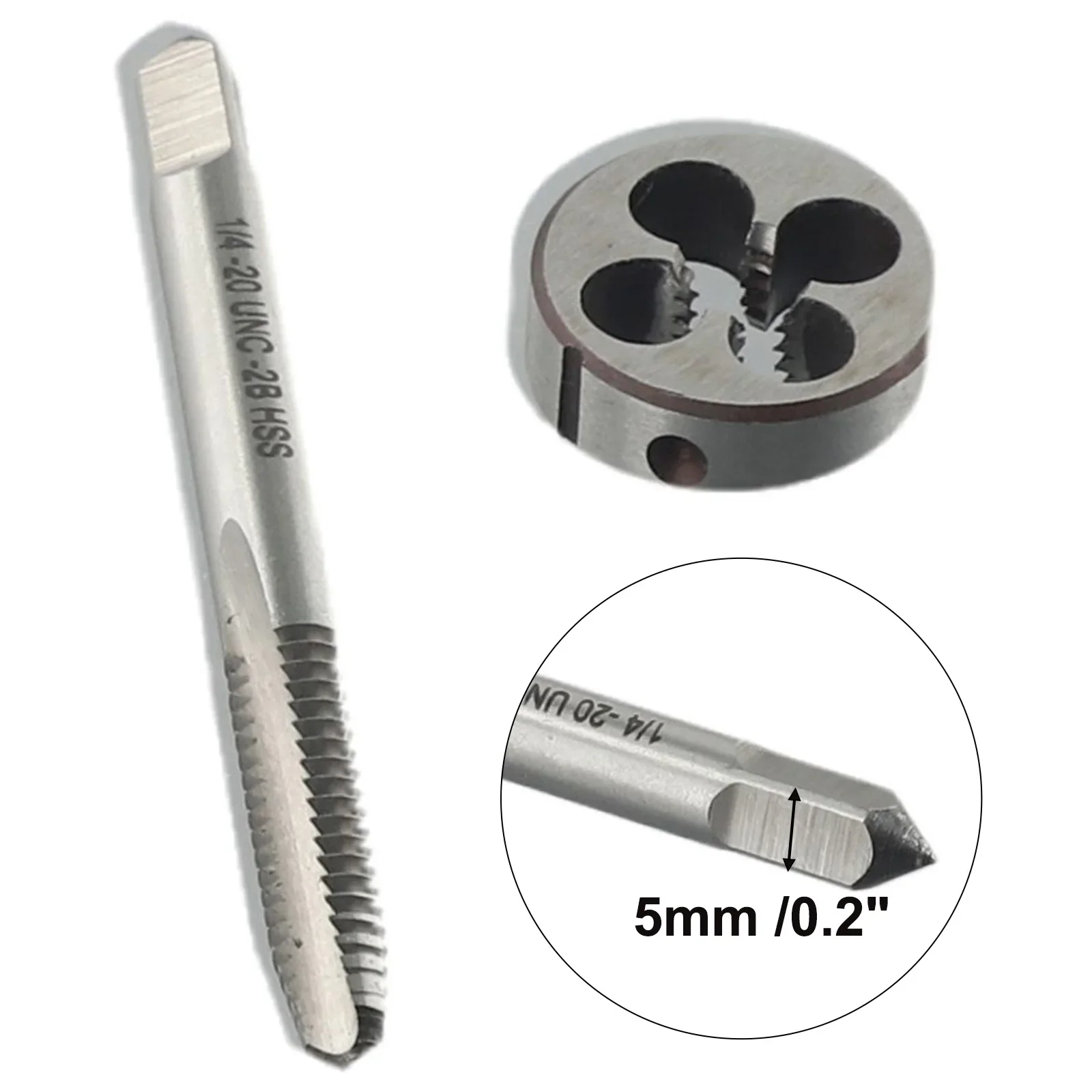 1/4"-20UNC Machine Thread Tap & Die Set HSS Right Hand Thread 1/4"-20 Screw Thread Tap Drill Die Set