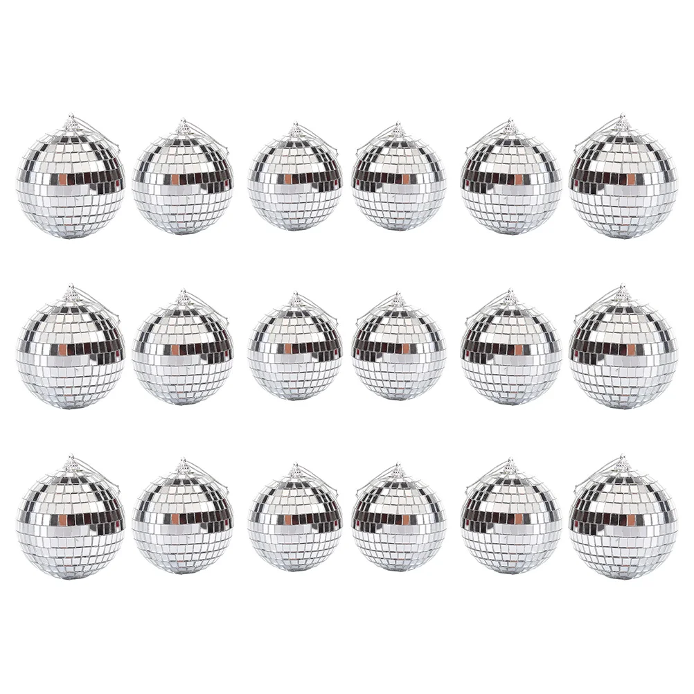 

Mirror Disco Ball Hanging Ornaments Silver Disco Mirror Ball Tree Decor Disco Wedding Birthday Cake Mirror Reflective Ball