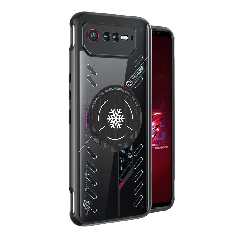 Per Asus Rog Phone 8 Pro Case Luxury Magnetic Metal Silicone Airbag Cover Antiurto Per Asus Rog Phone 7 6 Pro 6 6D Shell