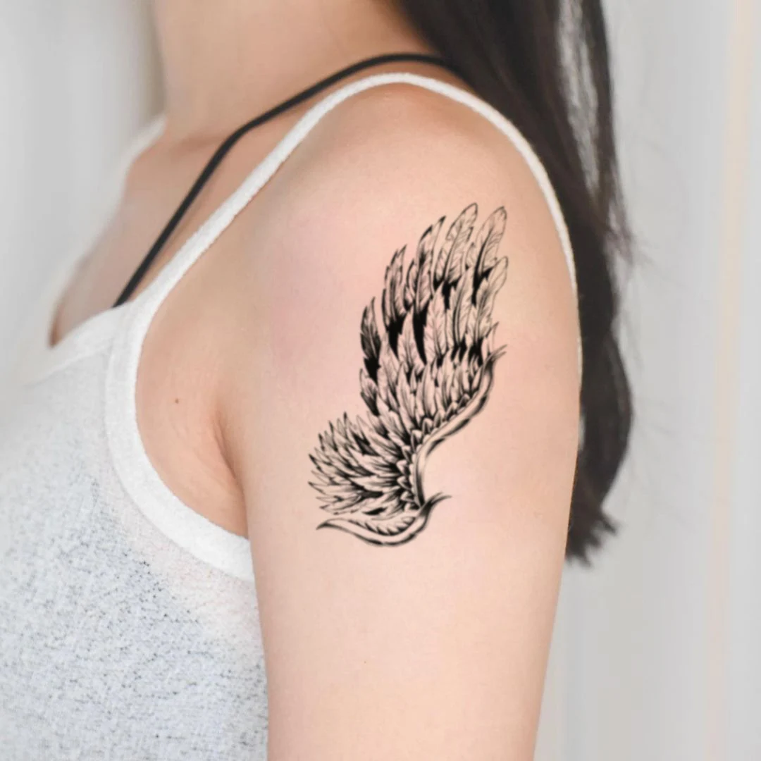 2 Stuks Engel Vleugels Tattoo Voor Man Vrouwen Punk Full Back Art  Tijdelijke Waterdichte Nep Tattoo Blijvende Gothic Veer Tattoo Stickers -  AliExpress, image size:1080x1080