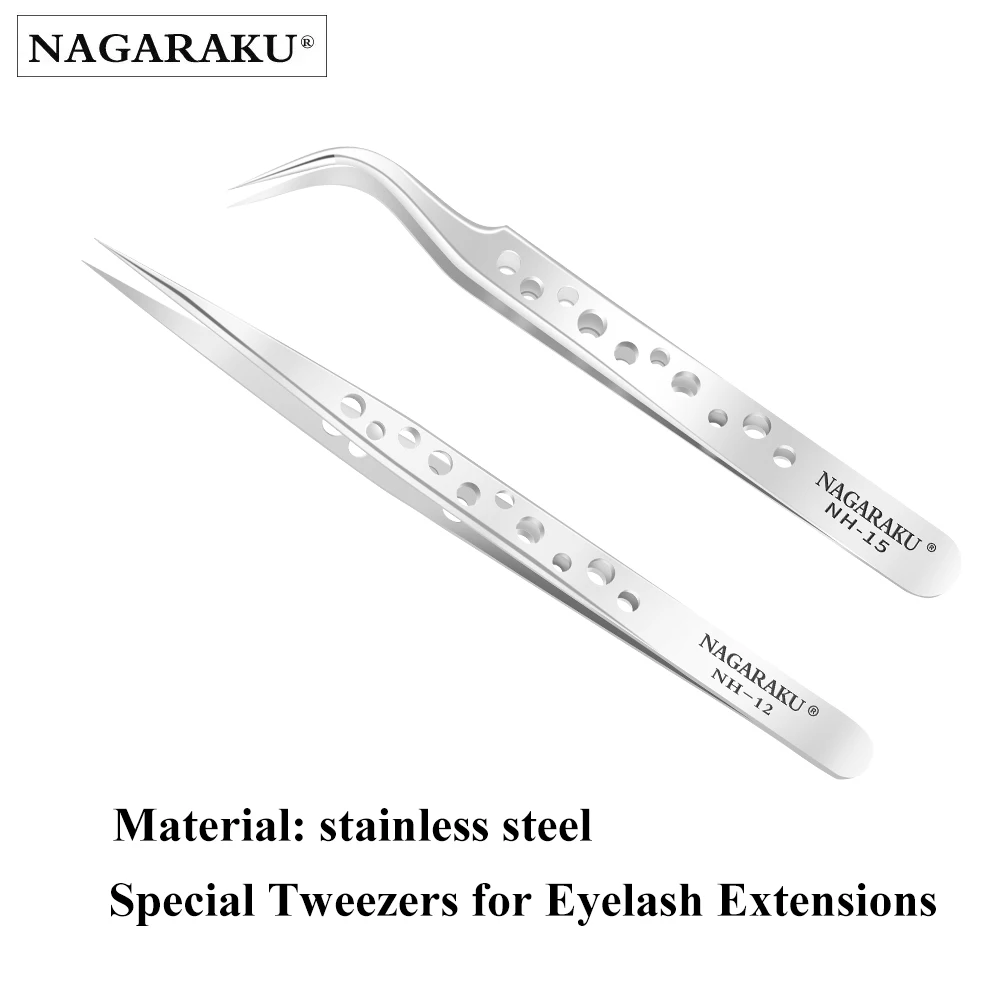 Eyelash Tweezers Tweezers NH-15&NH-12 Stainless Steel Especially for Mink Eyelash Extension Lashes