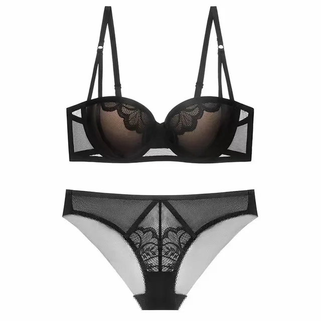 Gathered Underwear Bra with Steel Ring Set 3