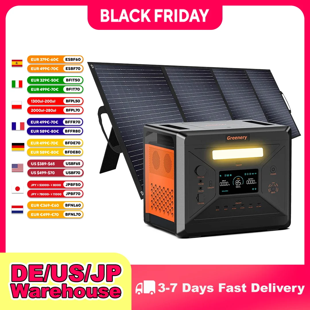 Greenery G2500 Portable Power Station 2304WH LiFePO4 Battery with