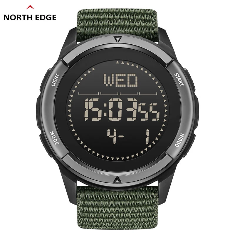 Men's Digital Carbon Fiber Watch - Shock-Resistant, Lightweight, Waterproof Sports Watch with Compass