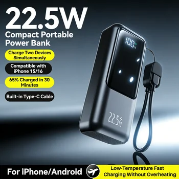 Mini Power Bank a ricarica rapida 10000mAh, batteria esterna portatile, caricatore bidirezionale PD22.5W per Samsung iPhone Xiaomi
