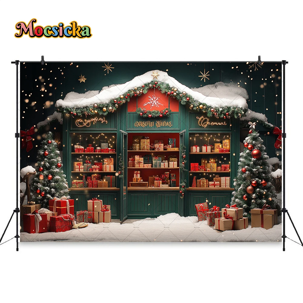 Fotohintergrund Weihnachten Süßigkeitenladen, 2,1x1,5 M – Vinyl, Mit Weihnachtsmotiven Für Portraits & Feiern