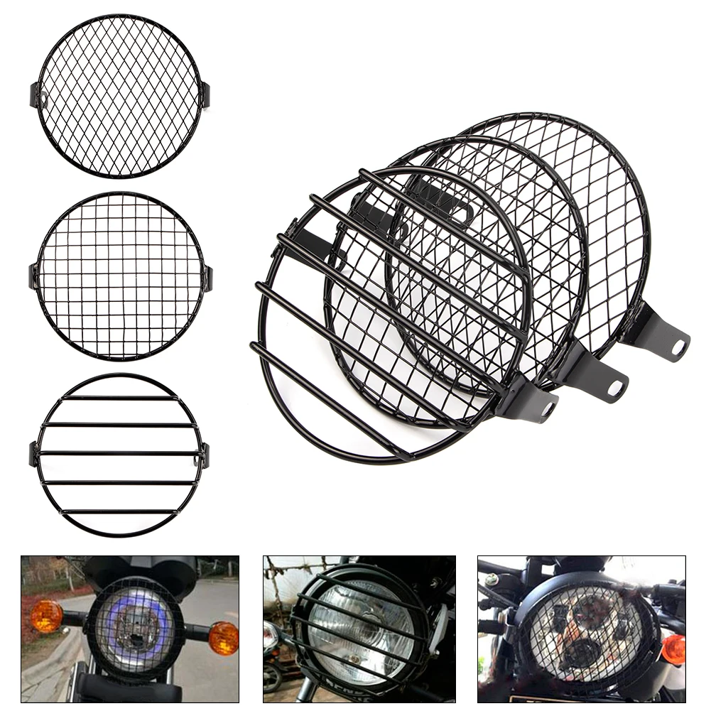 Für Honda Bobber Yamaha Scheinwerfer abdeckung 6.14 ''Motorrad Scheinwerfer Mesh Grills chutz Front lampe Mesh Kühlergrill Abdeckung Schutz