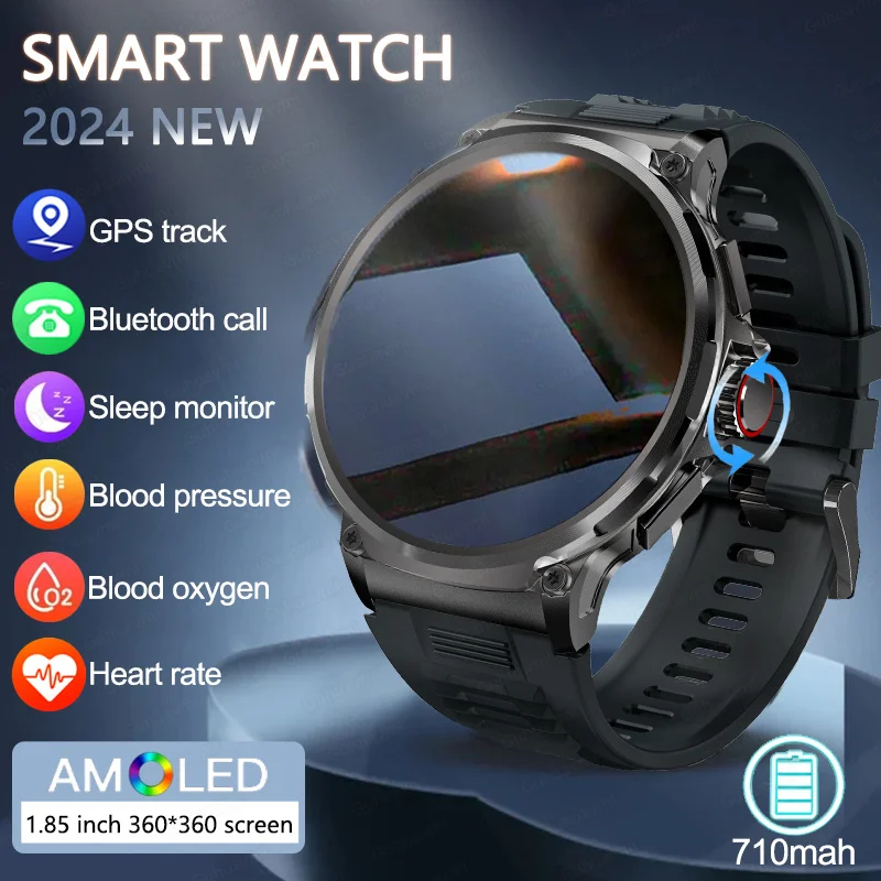 2024New Smart Watch 1.85 ''Hd Amoled Display 710Mah Bluetooth Call Military-Grade Tenacità Orologio Sportivo Impermeabile Uomini E Donne