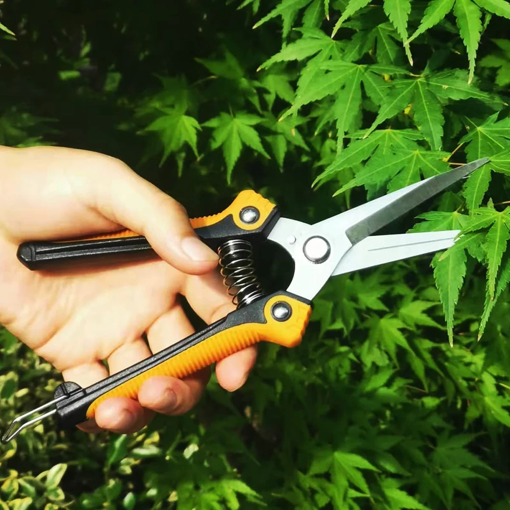 Pruning Scissors Straight Stainless Steel Blades Garden Shears Hand Pruner For Garden Fruits Plants
