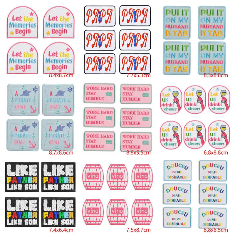 10PCS Wholesale Letters Patch Iron On Patches For Clothing Applique DIY Cartoon Words Embroidered Patches On Clothes Hat Badges