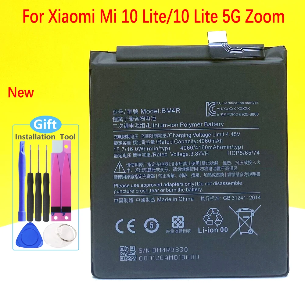 

NEW BM4R Battery For Xiaomi Mi 10 Lite 5G Smartphone/Smart Mobile Phone +Tracking Number