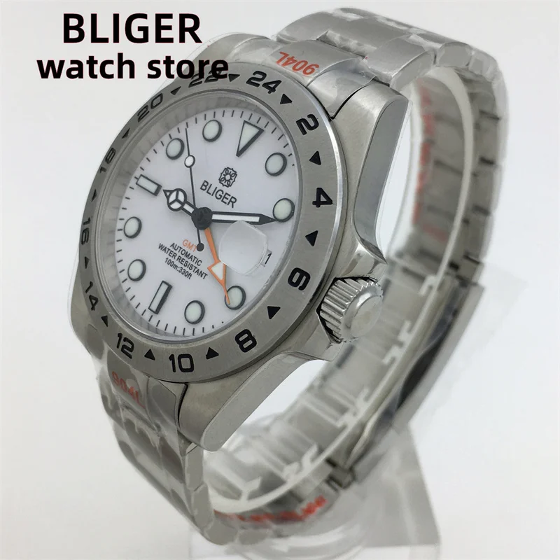 BLIGER Automatic 腕時計 自動巻き BLIGER自動巻き時計ブラウン文字盤ゴールドシルバー防水ビジネス