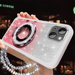 Glitter Crystal Bracelet Phone Holder Case with Bracket Cover for OPPO A15 or A15S (4)