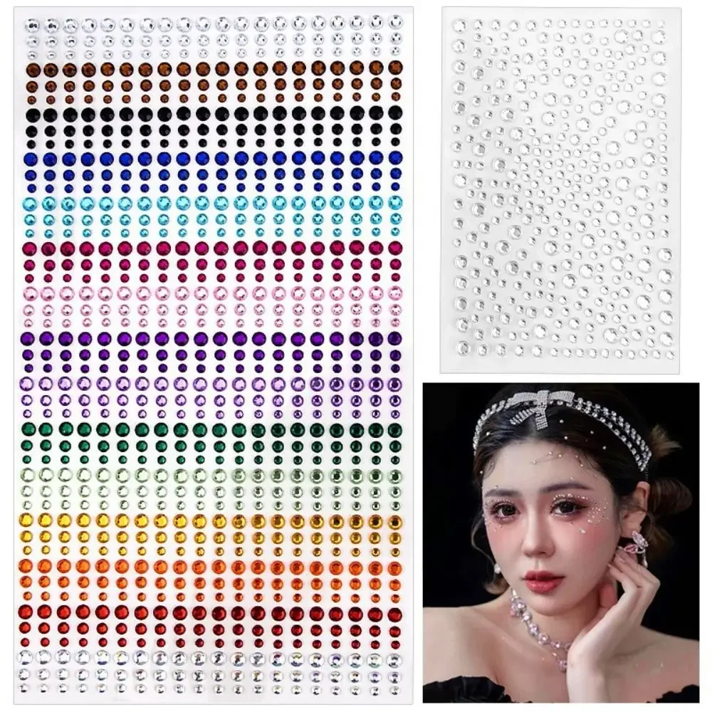 DIY Face Makeup Accessories Rhinestone Art Accessories Eyes Patches Rainbow Color Face Jewelry Makeup Accessories