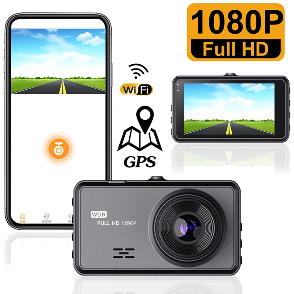 

Видеорегистратор автомобильный, 1080P Full HD, GPS, Wi-Fi