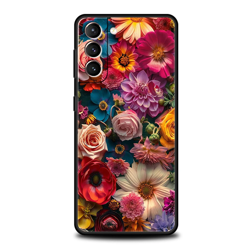Colorful Flower Silicone Phone Case Cover