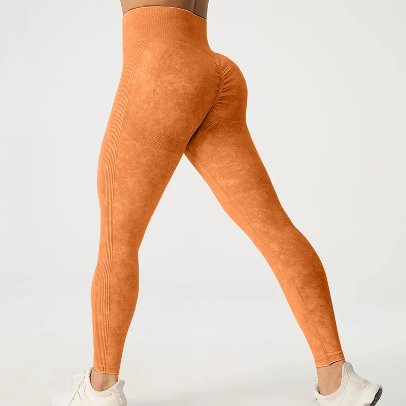 thumbnail image 1 of Pantalones de Yoga esmerilados de cintura alta, ropa externa, pantalones de entrenamiento de levantamiento de cadera, mallas ajustadas de secado rápido y planchado, 1 of 6
