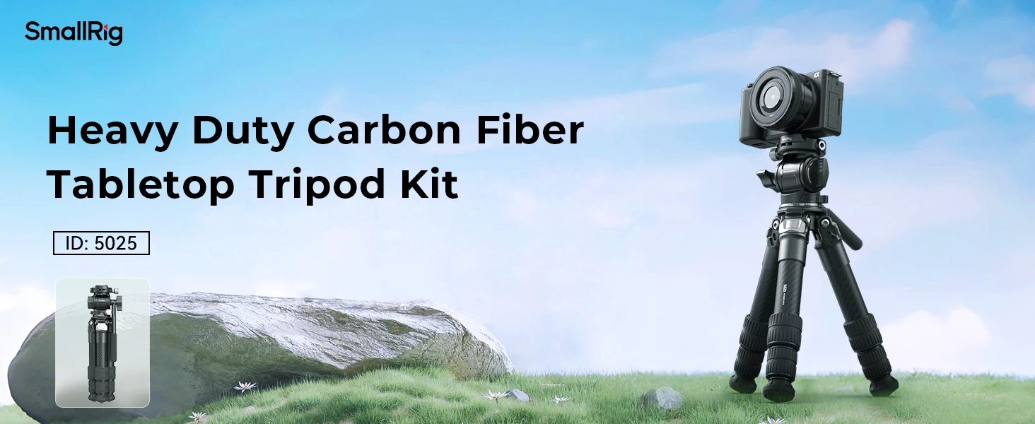 Heavy Duty Carbon Fiber Tabletop Tripod Kit for DSLR Mirrorless Camera Tripod Co