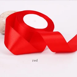 Vibrant Multi - Color Satin Ribbon Collection - 25 Yards - Ribbon 40mm (Red)