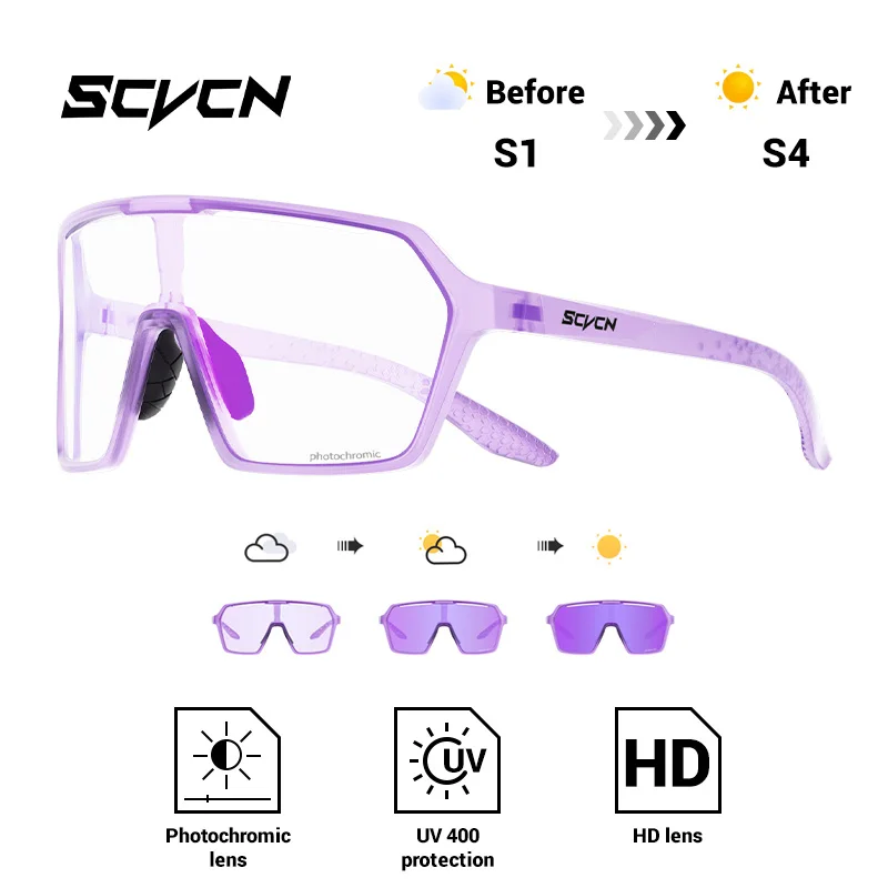 Unisex Photochromic Outdoor Sports Sunglasses - UV400 Protective Eyewear for Cycling, Running, and Hiking