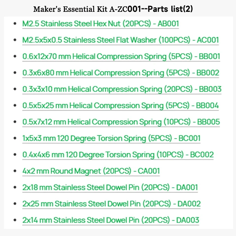 Maker's Essential Kit A-ZC001 For bambu lab DIY Model Bambu Lab 3D