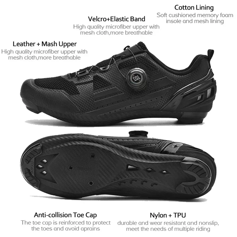 Professional Men Women Mtb Cycling Shoes Racing Self Locking Speed Road SPD Bicycle Sneakers Flats Cleats