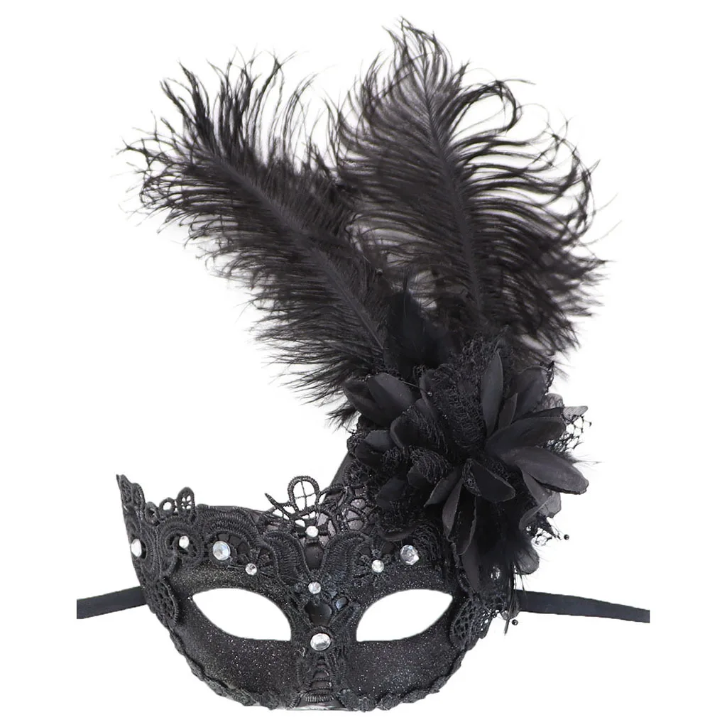 Feder Make-up Ball Ghost Festival Karneval Weihnachts maske Performance Party Weihnachten Ostern Halloween Maske Farben zur Verfügung – Detail 12