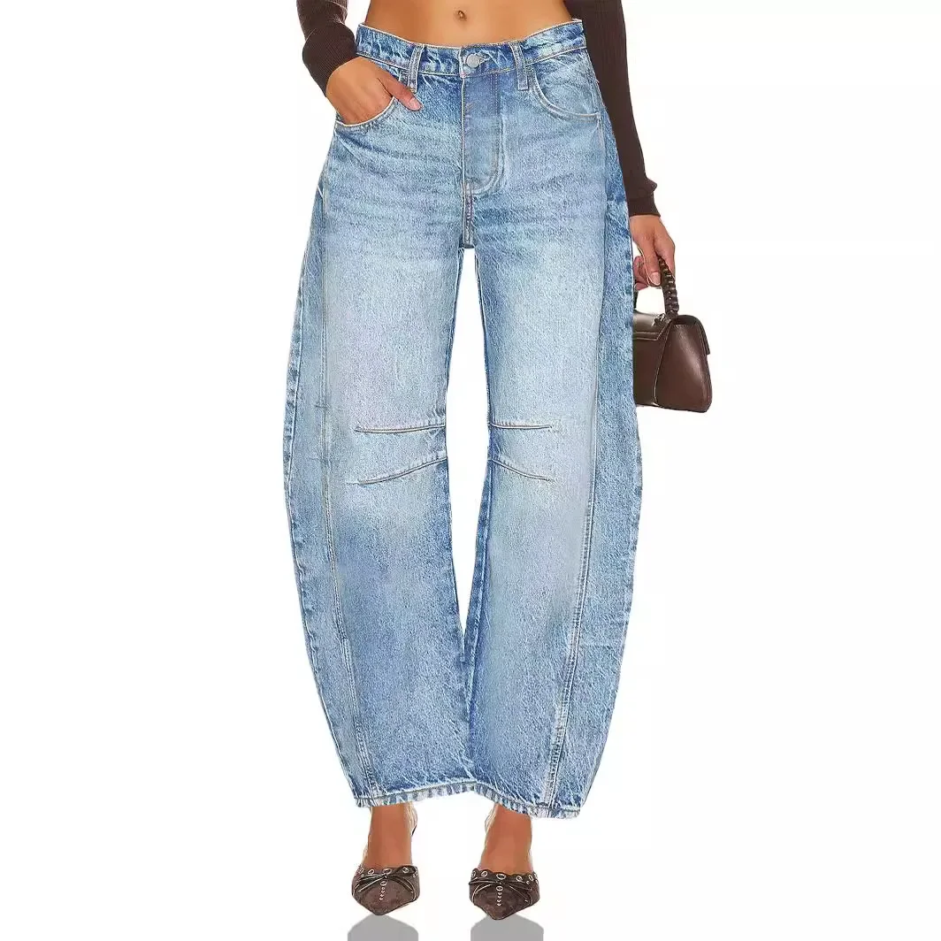 Elastic Waist High Waisted Jeans