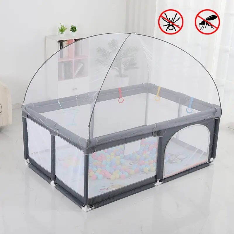 Baby Playpen with Mosquito Net For Children Safety Barrier